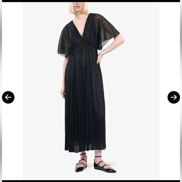 $265 The Kooples V-Neck Woven Maxi Dress NWOT Size XS - Picture 7 of 15